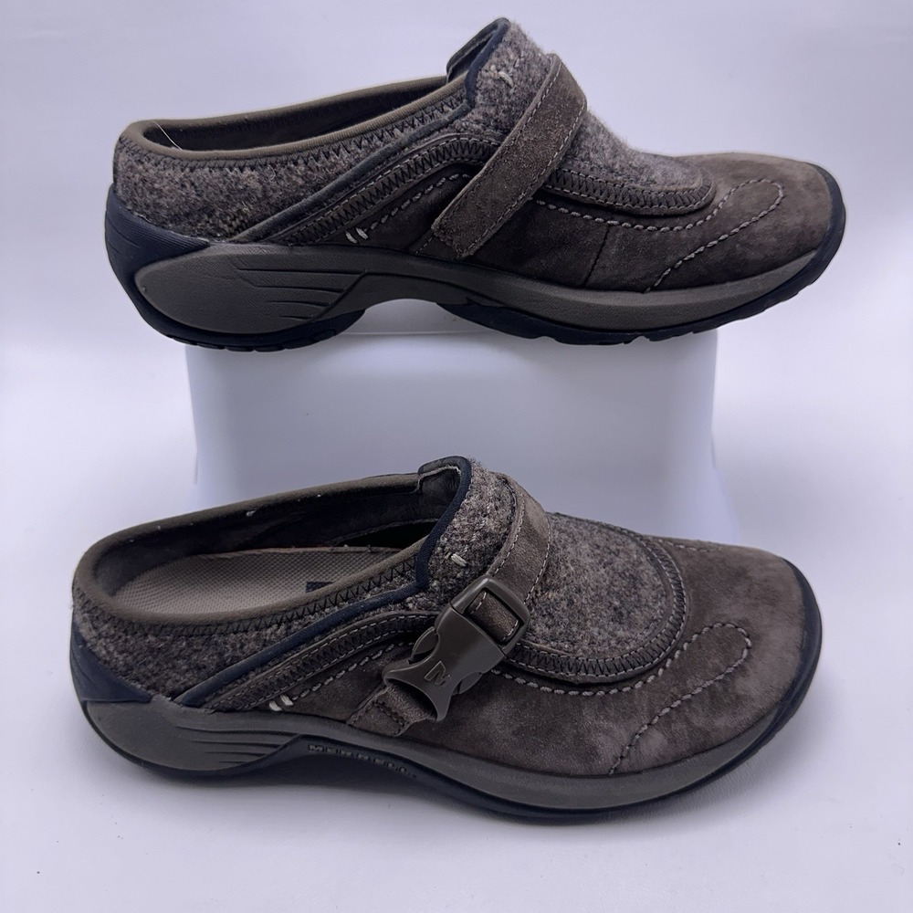Merrell Encore Sidestep Shoes Women's 6 Brown Clog Outdoor Moc Qform Air Cushion - Picture 5 of 8